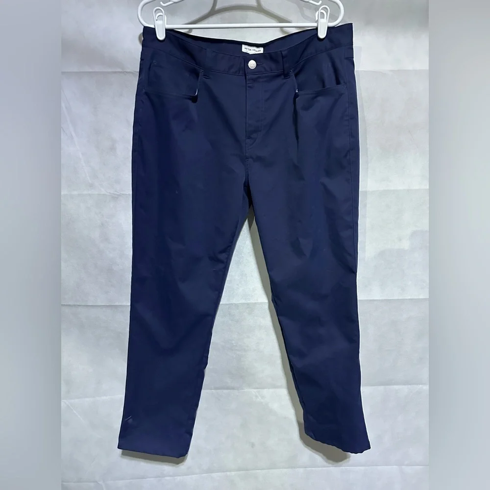 Peter Millar Chino Golf Pants Men’s 36x27 Navy Blue Ultimate Sateen 5 Pocket EUC